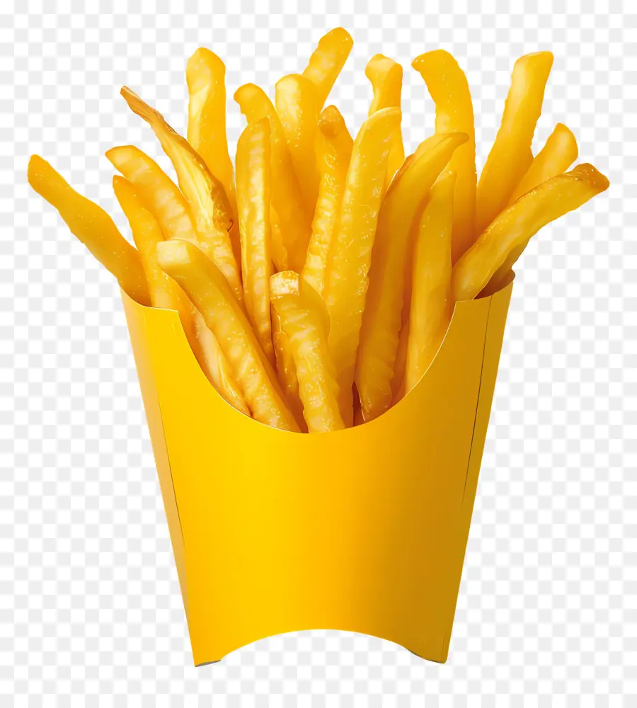 Frites，Récipient Jaune PNG