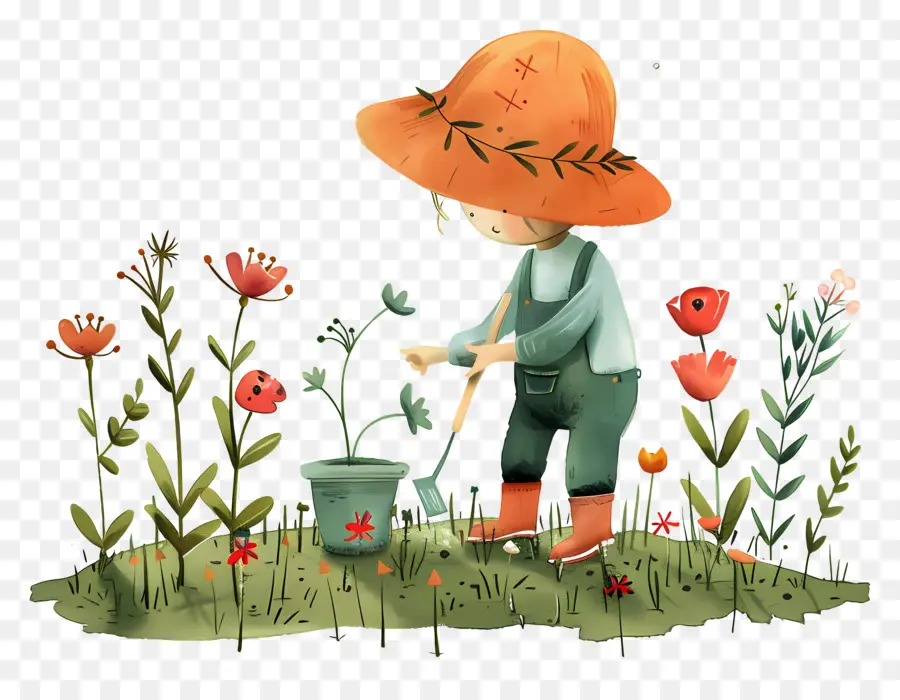 Jardinage，Jeune Fille PNG