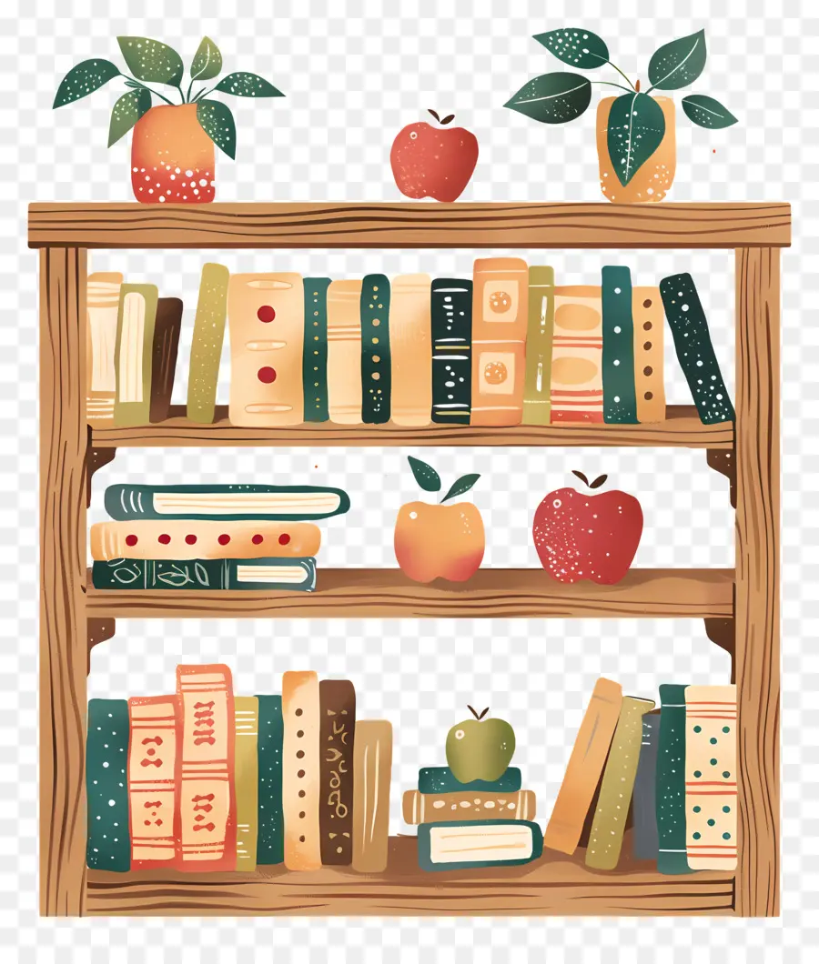 étagère，Bibliothèque En Bois PNG