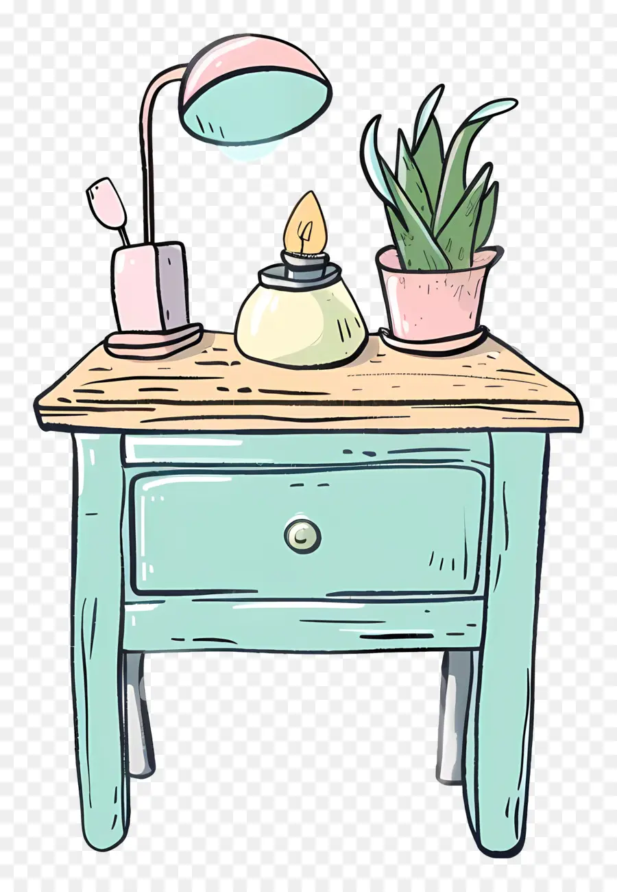 Table De Chevet，Lampe De Table PNG