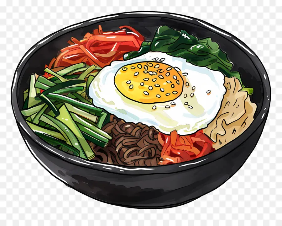 Bibimbap Coréen，La Cuisine Asiatique PNG