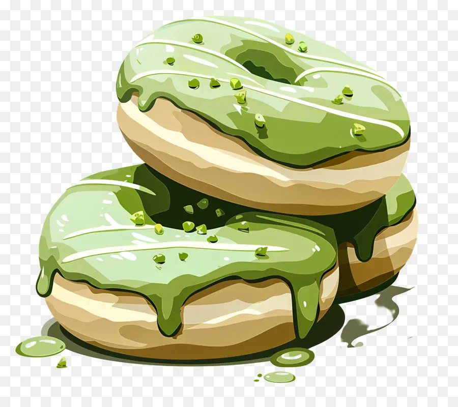 Matcha Donuts，Beignets PNG