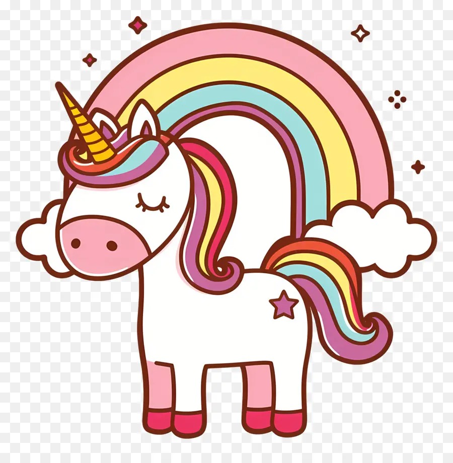 Licorne Avec Arc En Ciel，Licorne PNG