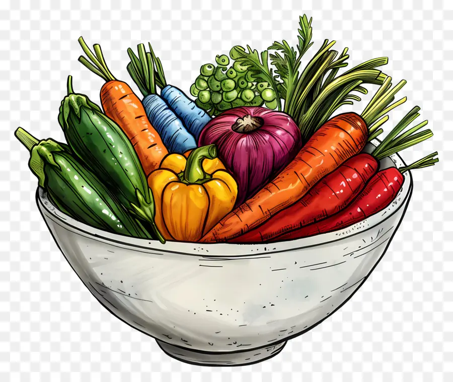 Bol De Légumes，Légumes Frais PNG