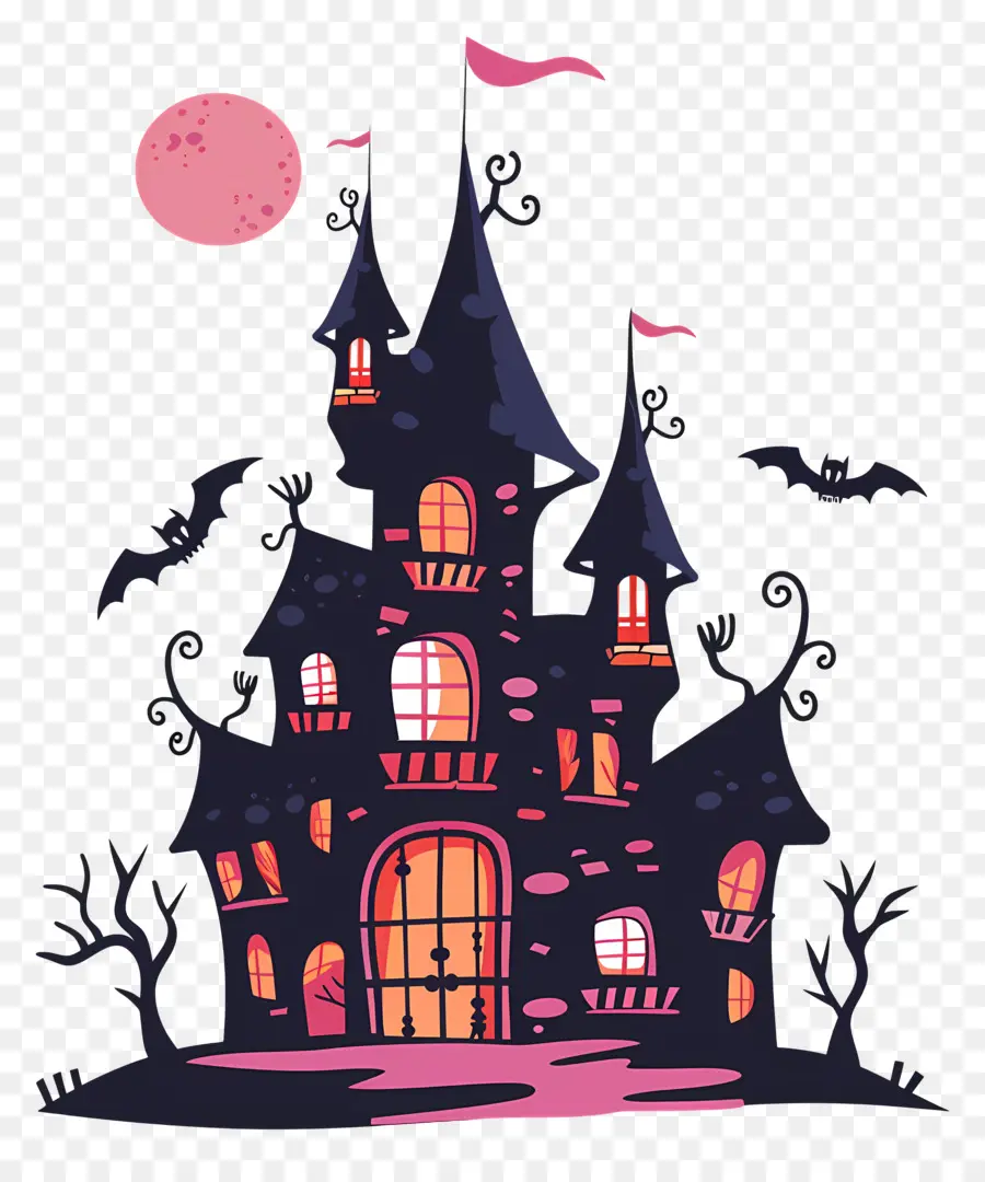 Château D'halloween Effrayant，Château Gothique PNG