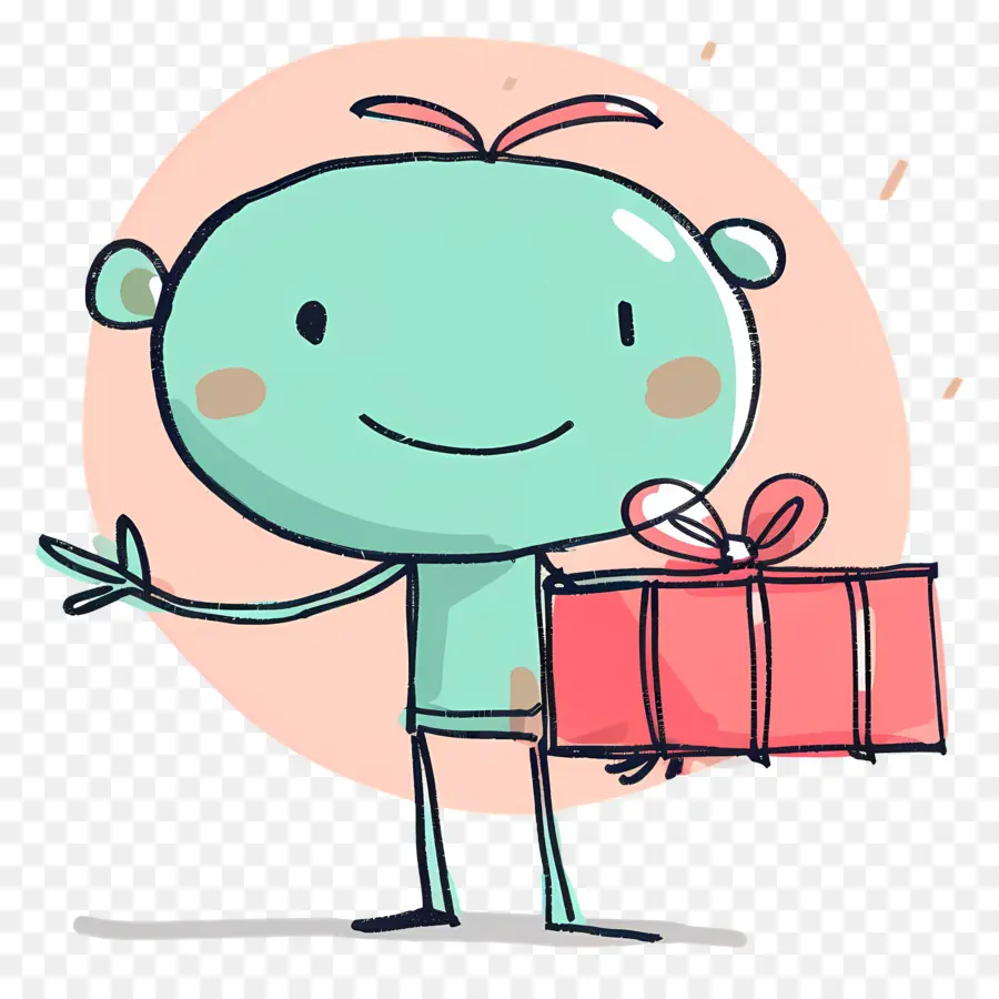 Stickman Avec Boîte Cadeau，Boîte Cadeau PNG