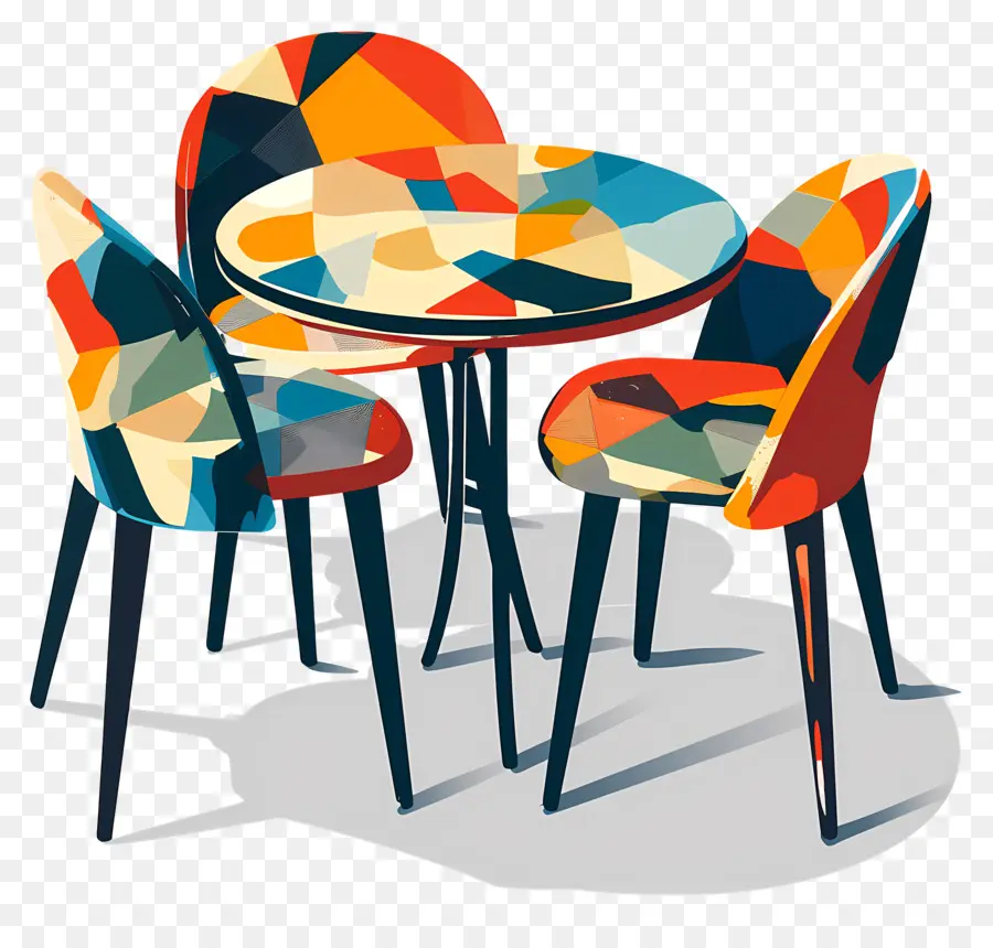 Table De Salle à Manger，Motifs Géométriques PNG