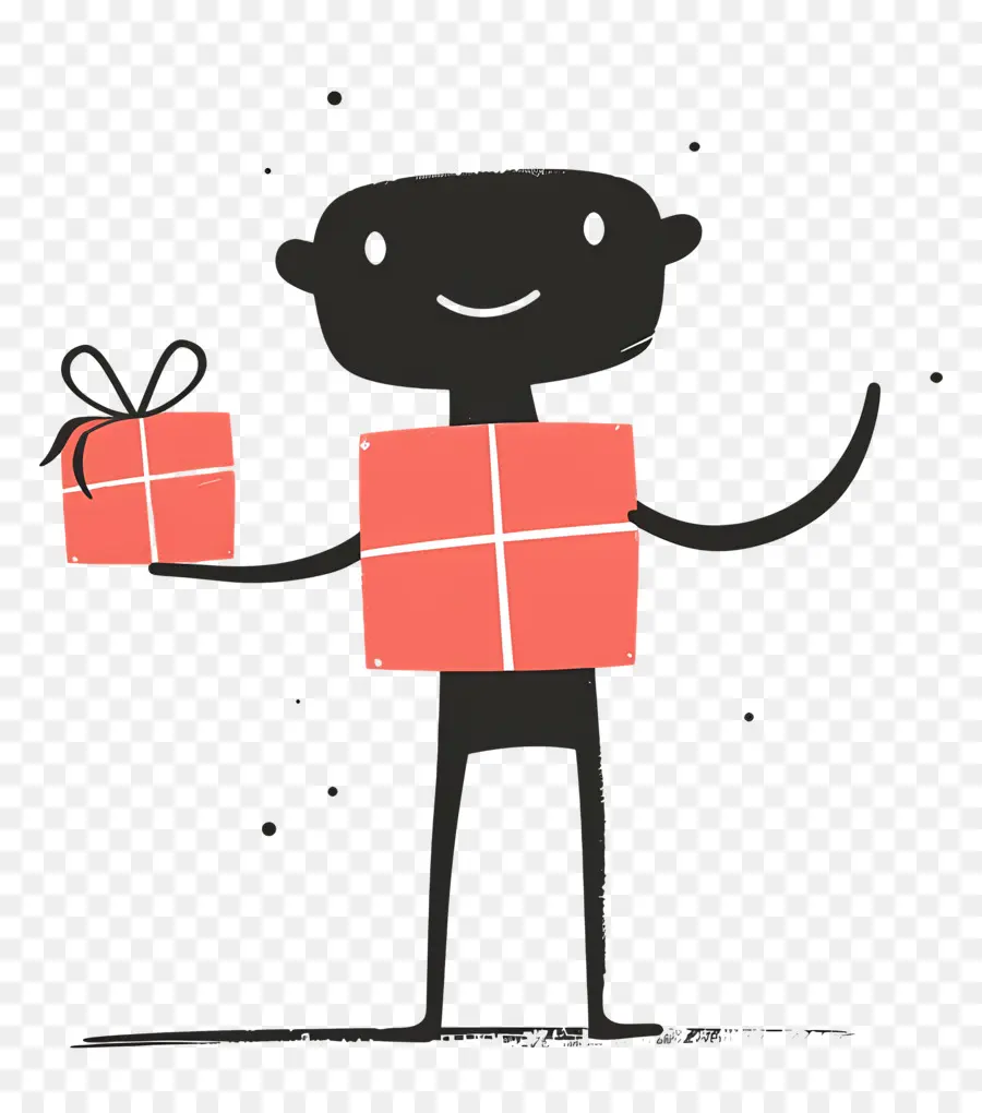 Stickman Avec Boîte Cadeau，Boîte Cadeau PNG