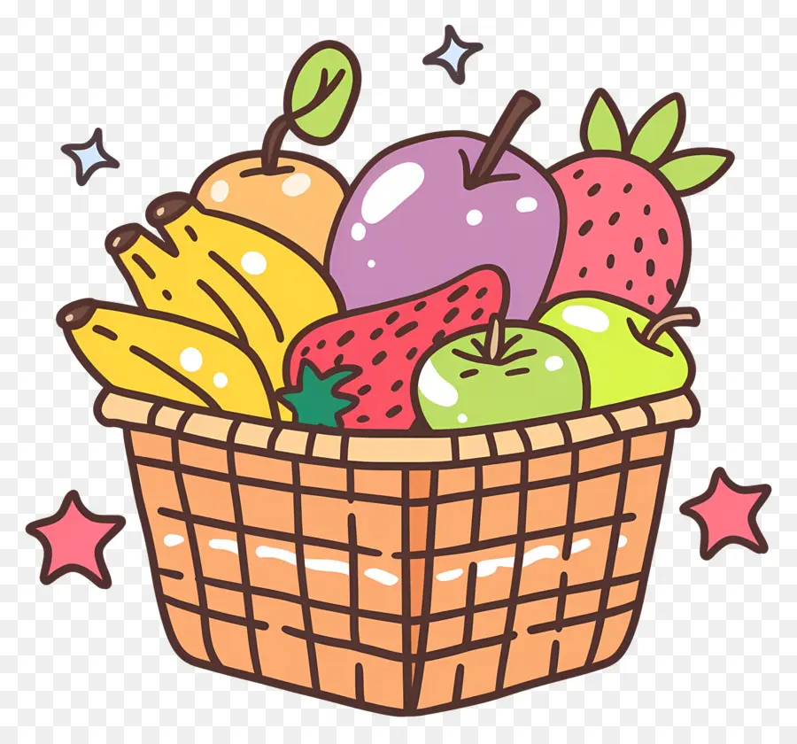 Panier Avec Des Fruits，Fruits PNG