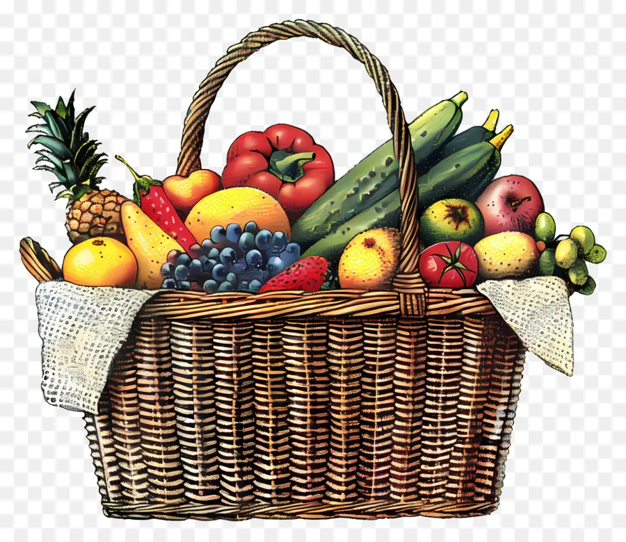 Panier D'épicerie，Panier De Fruits PNG