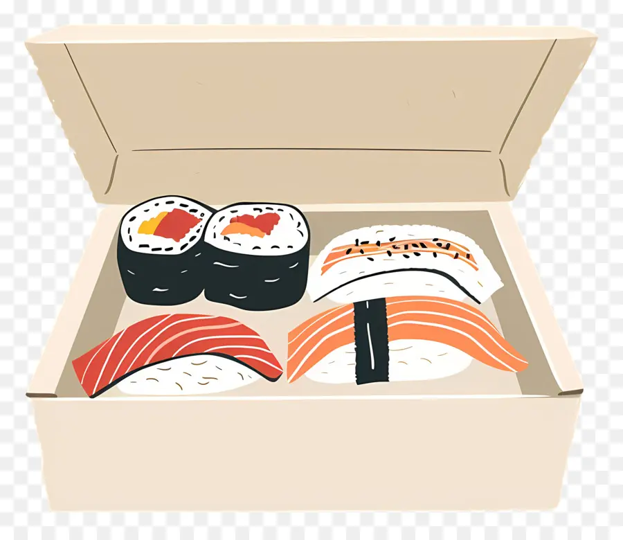 Boîte Avec Sushi，Sushi PNG