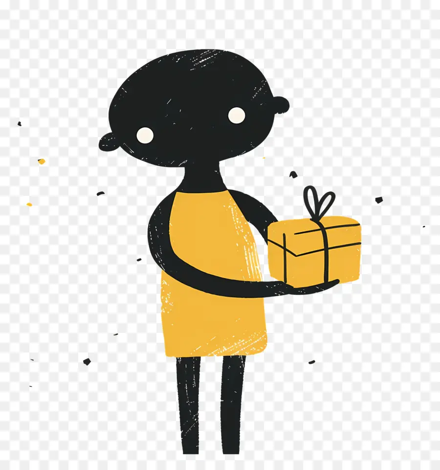 Stickman Avec Boîte Cadeau，Femme PNG