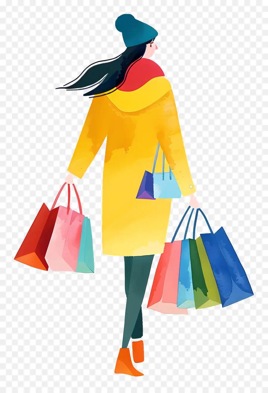 Femme Avec Des Sacs De Shopping，Shopping PNG