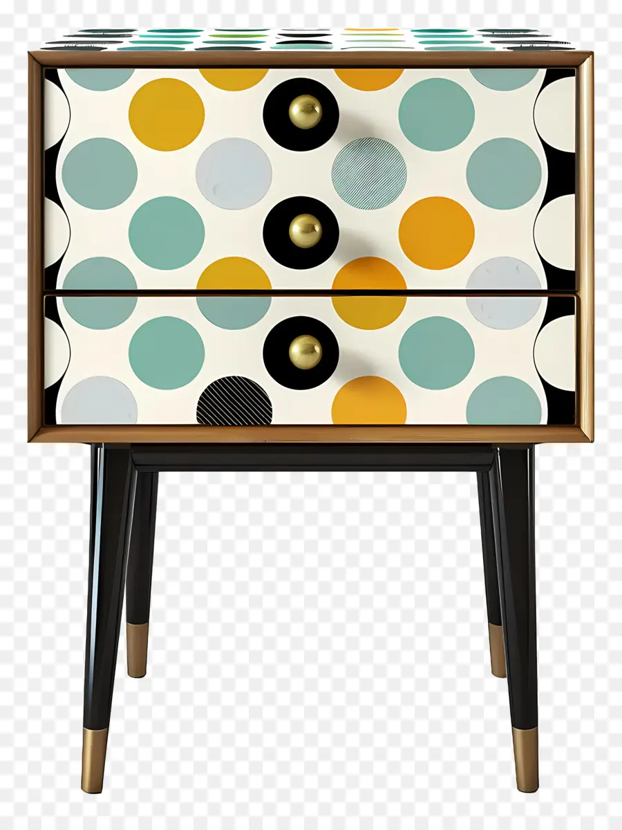 Table De Chevet，Modèle De Point De Polka PNG