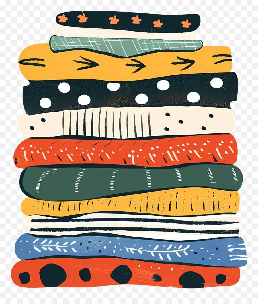 Pile De Vêtements，Serviettes Colorées PNG