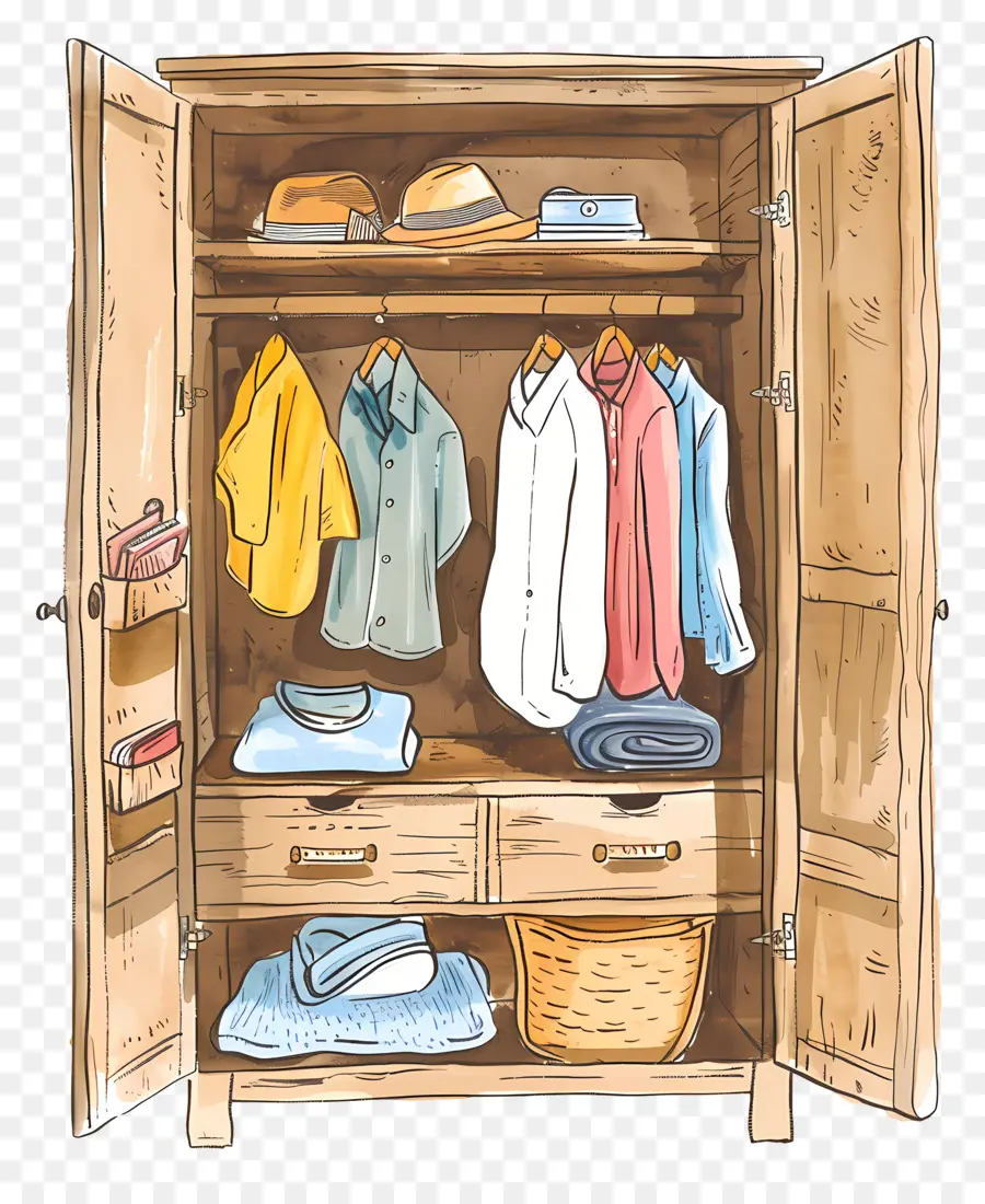 Armoire，Garde Robe En Bois PNG