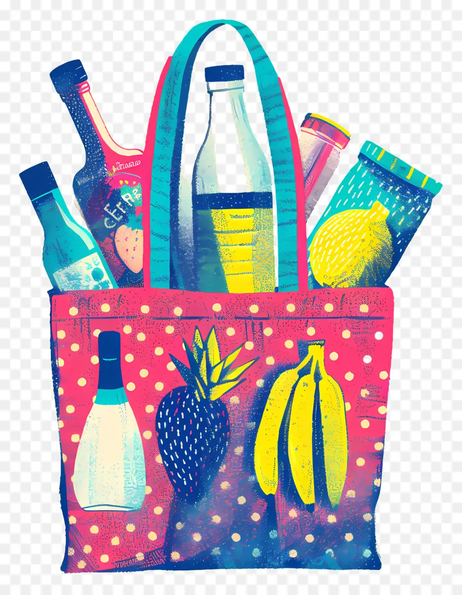 Sac D'épicerie，Polka Dot Sac à Main PNG