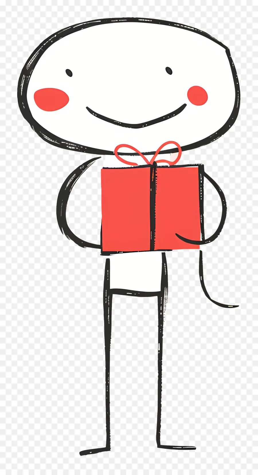 Stickman Avec Boîte Cadeau，Surprise PNG