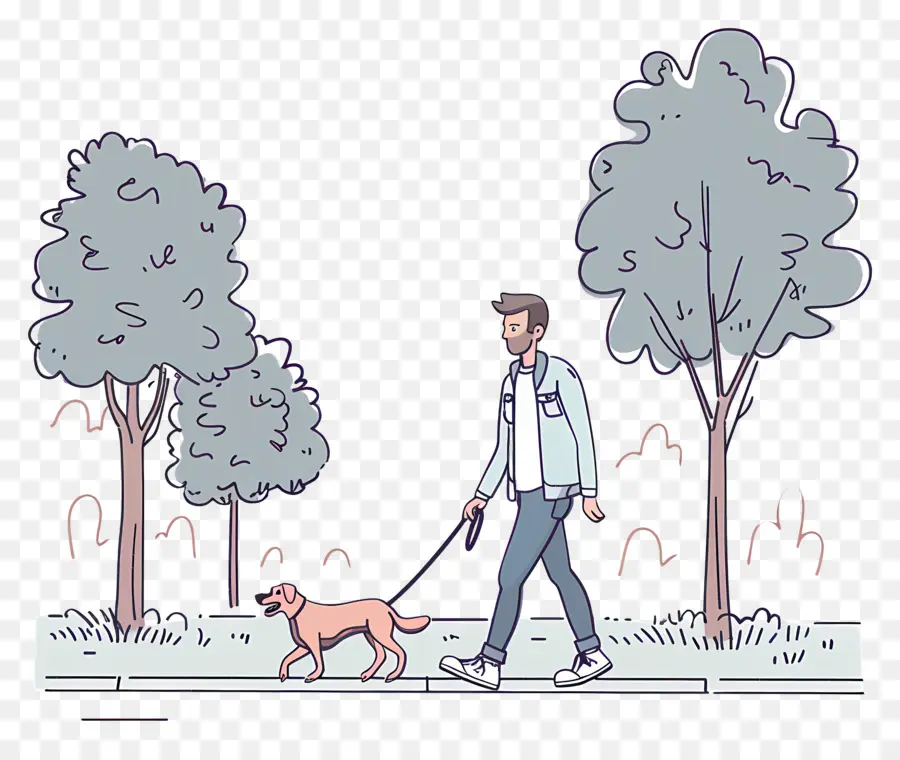 L'homme De Promenade De Chien，La Marche De Chien PNG