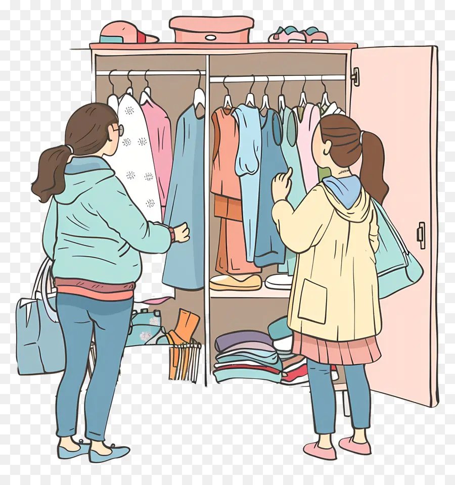 Femme Prenant Des Vêtements，Armoire PNG