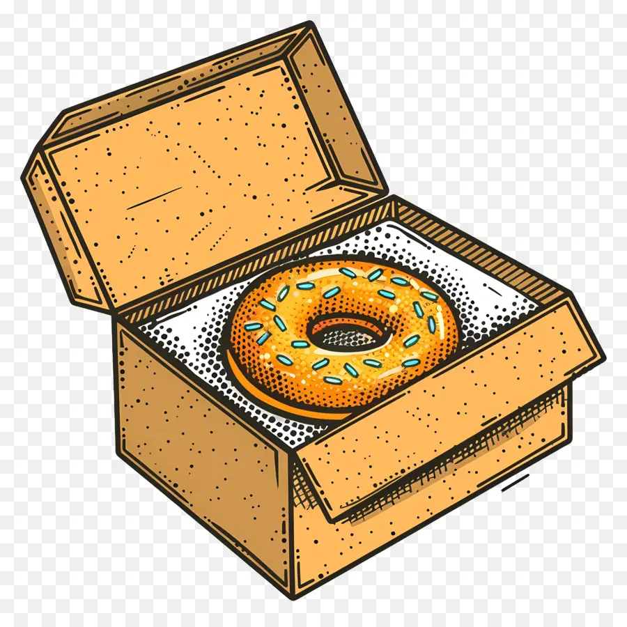 Boîte Avec Des Beignets，La Pâtisserie PNG