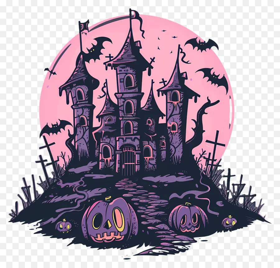 Château D'halloween Effrayant，Halloween PNG