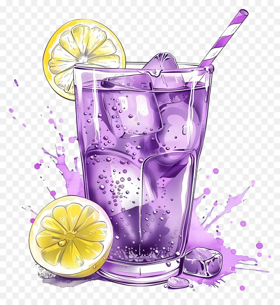 Citronnelle Violette，Boisson Glacée Pourpre PNG