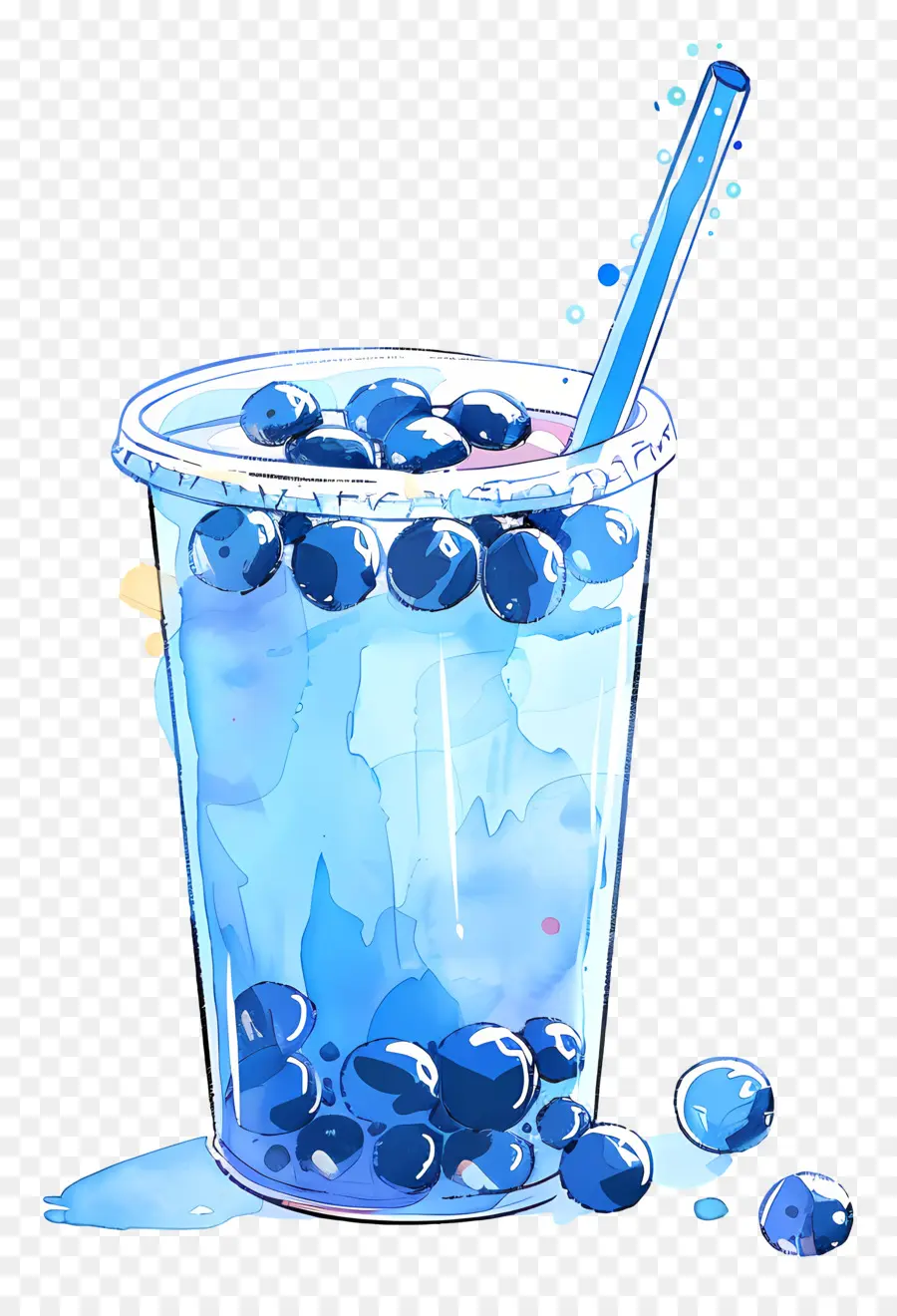 Bubble Thé，Smoothie Aux Myrtilles PNG