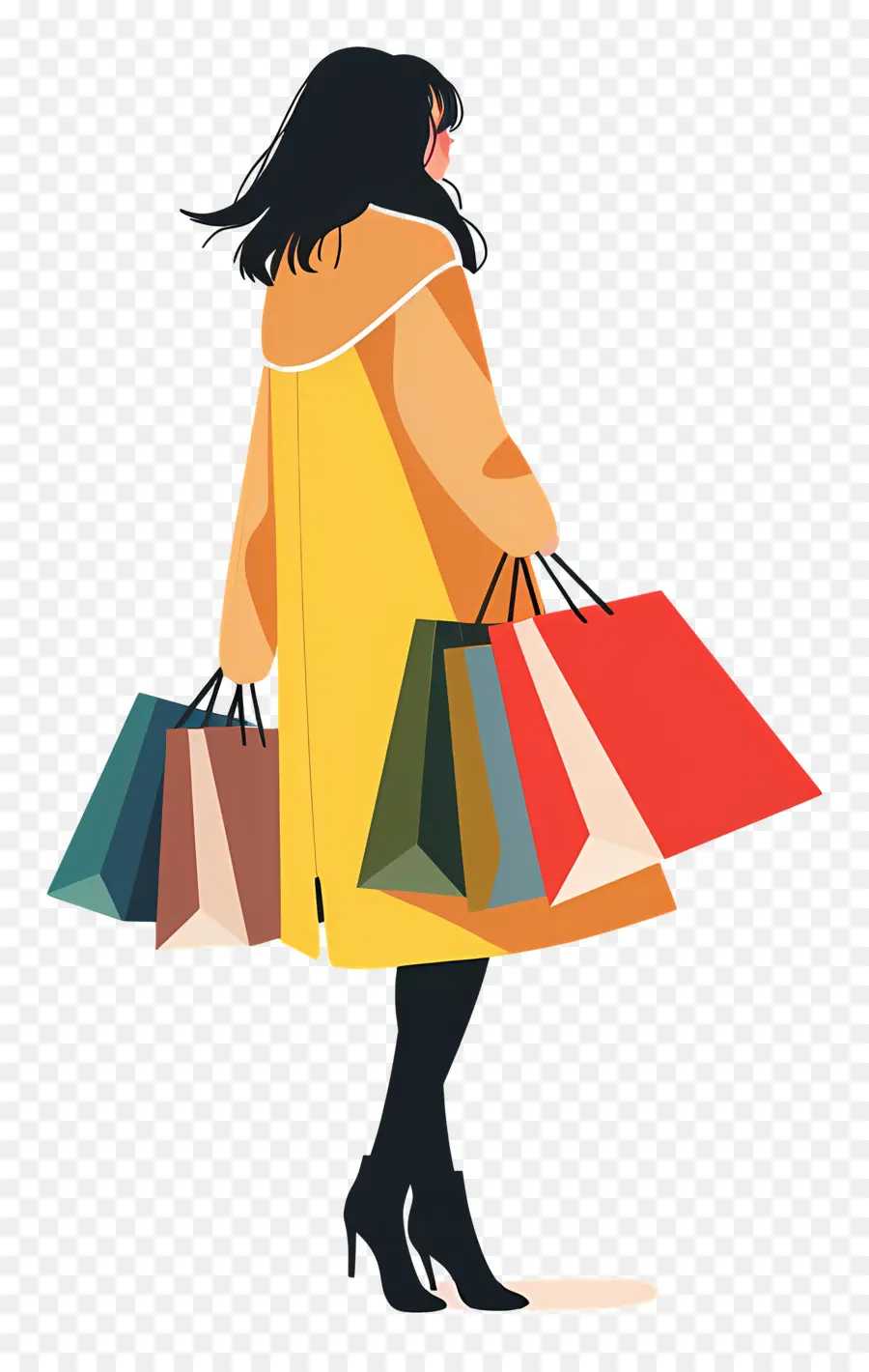 Femme Avec Des Sacs De Shopping，Shopping PNG