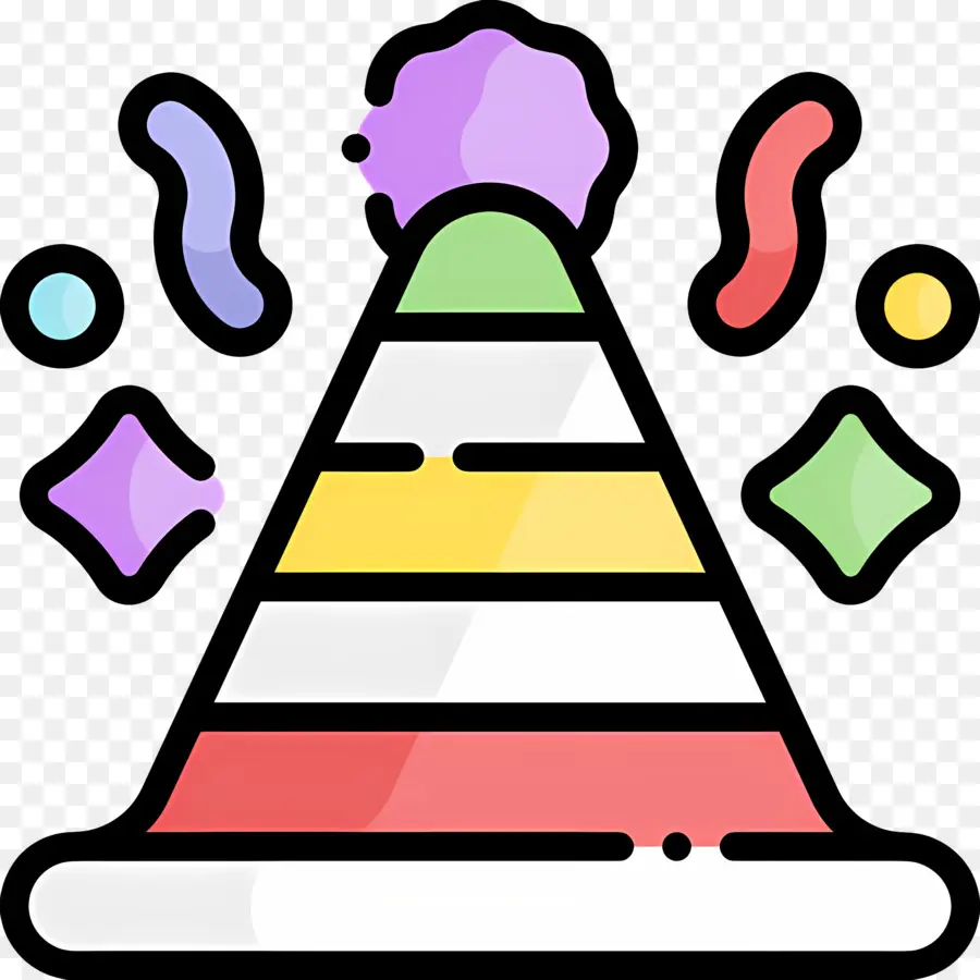 Anniversaire Des Chapeaux，Gâteau Arc En Ciel PNG