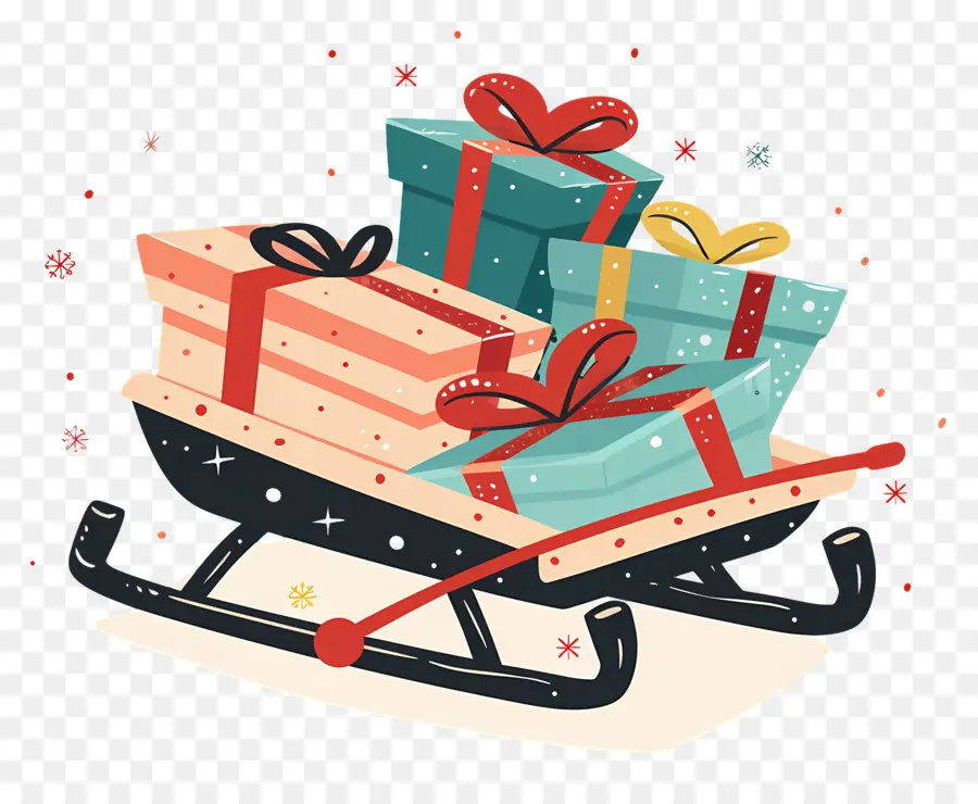 Cadeaux De Noël，Cadeaux Sur La Traîneau PNG