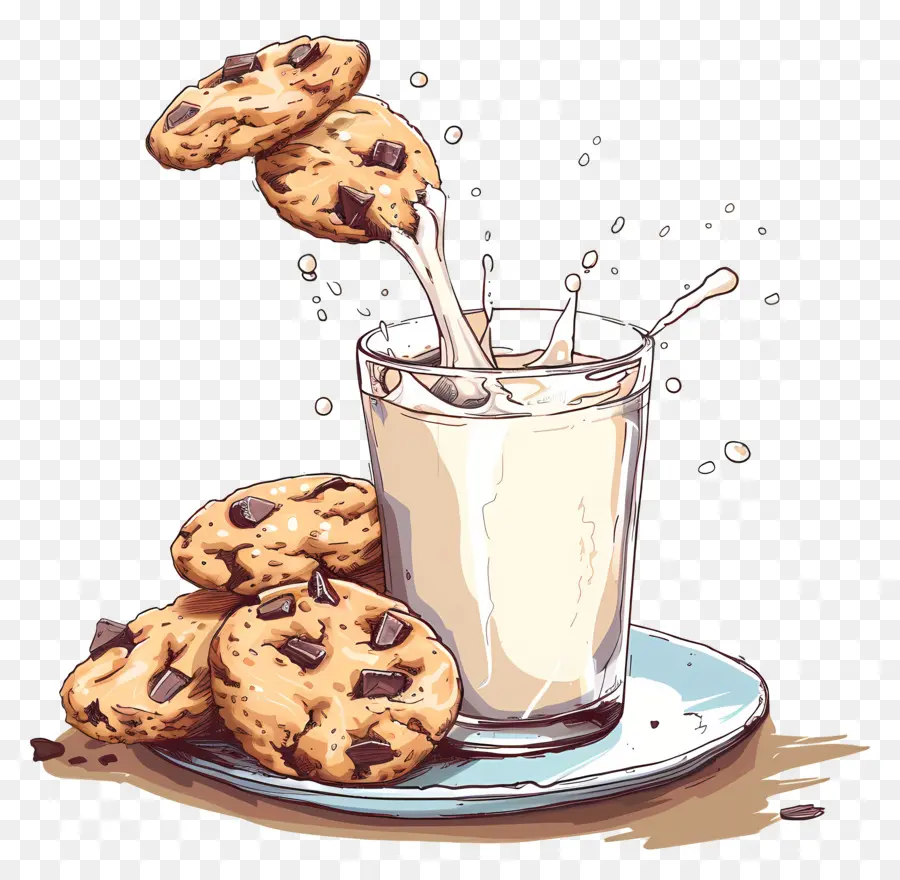 Biscuits Et Lait，Le Lait Et Les Cookies PNG