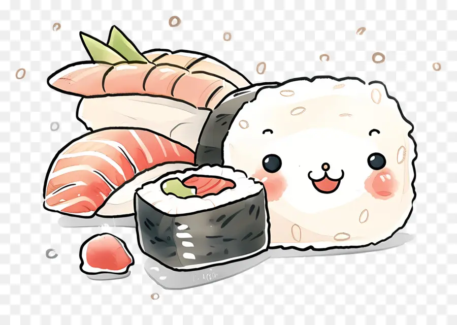 Sushi，Dessin Animé Sushi PNG