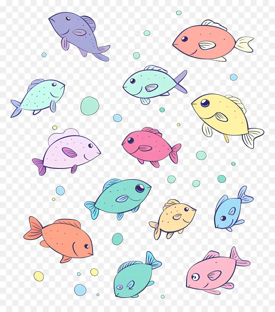 Les Poissons D'aquarium，Poissons Colorés PNG