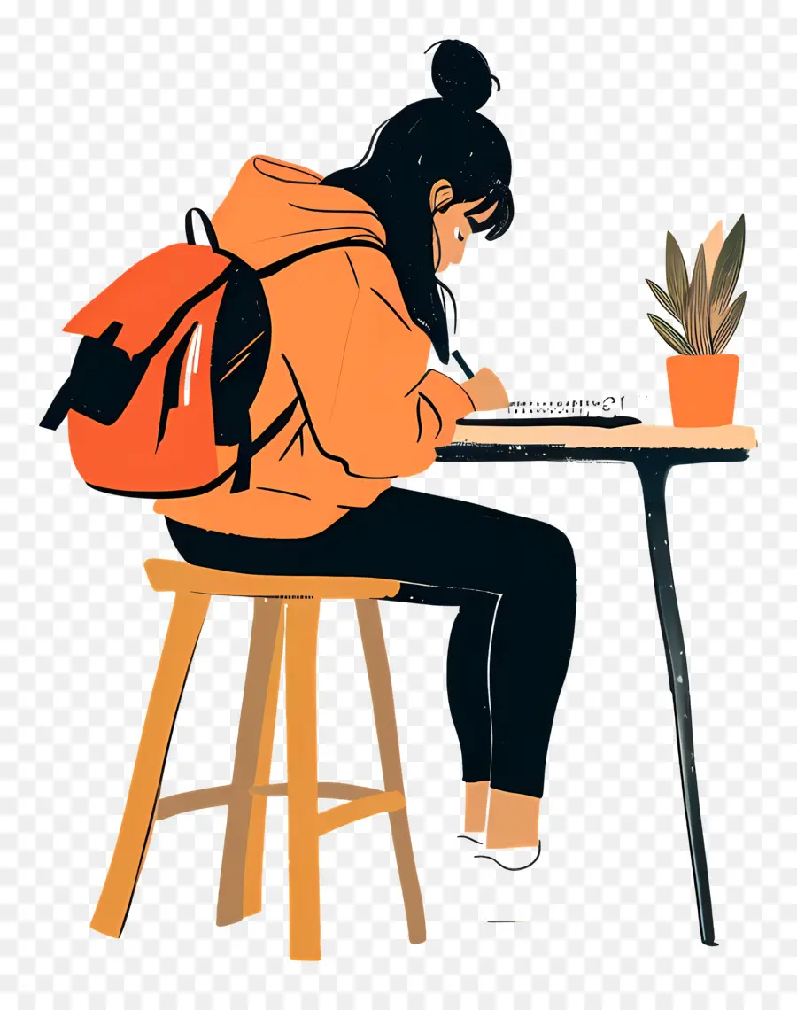 Jeune Fille À Faire Ses Devoirs，Ordinateur Portable PNG