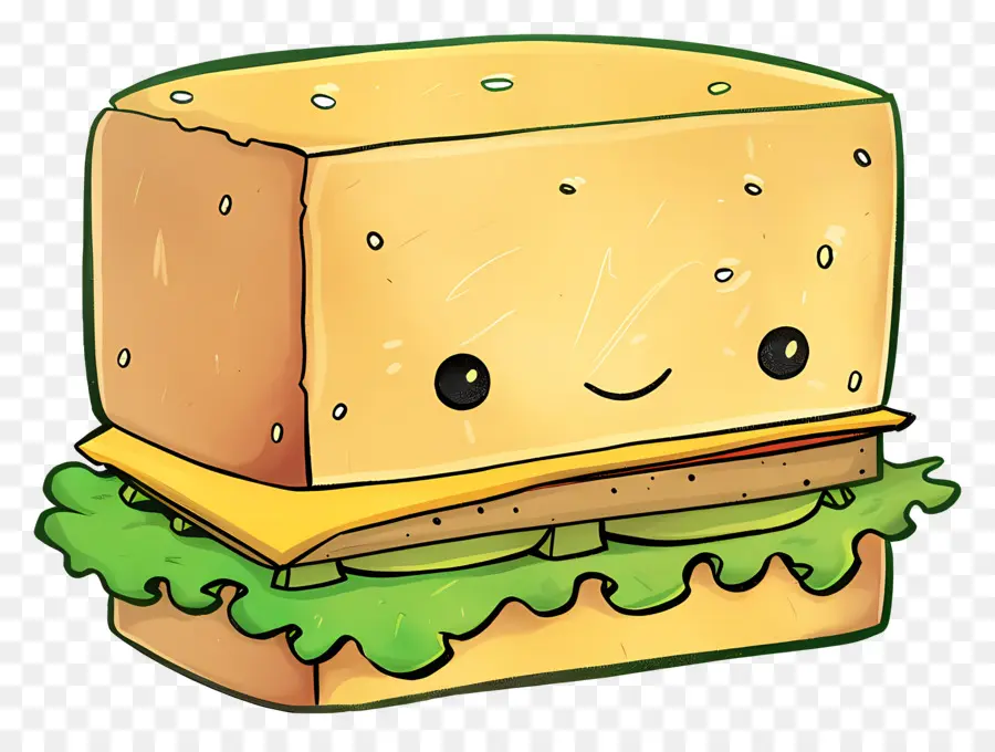 Dessin Animé Sandwich，Pain Grillé PNG