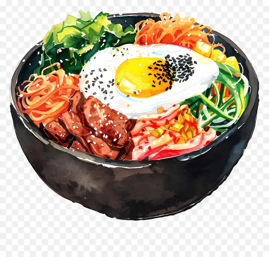 Bibimbap Coréen，Nouilles PNG