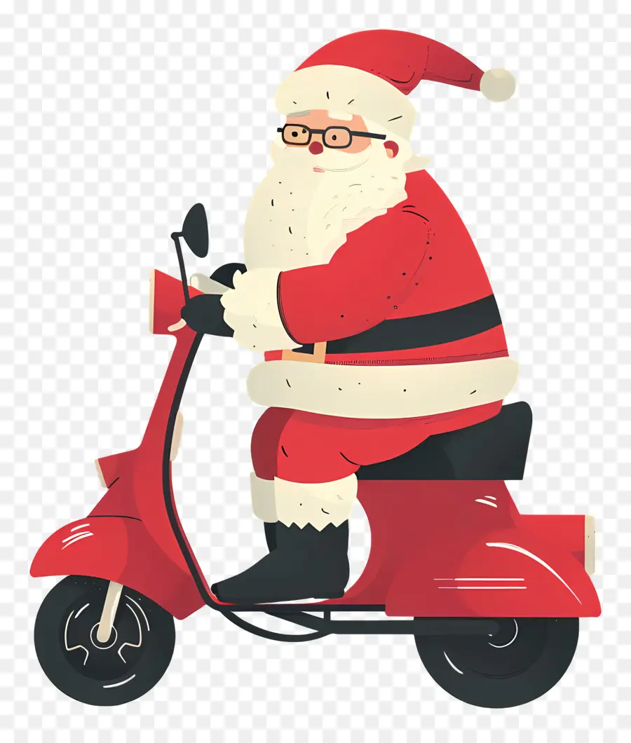 Scooter Santa Riding，Le Père Noël PNG