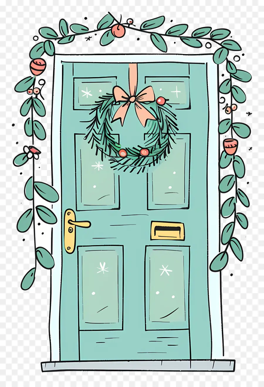 De Porte De Noël，Porte D'entrée Bleue PNG