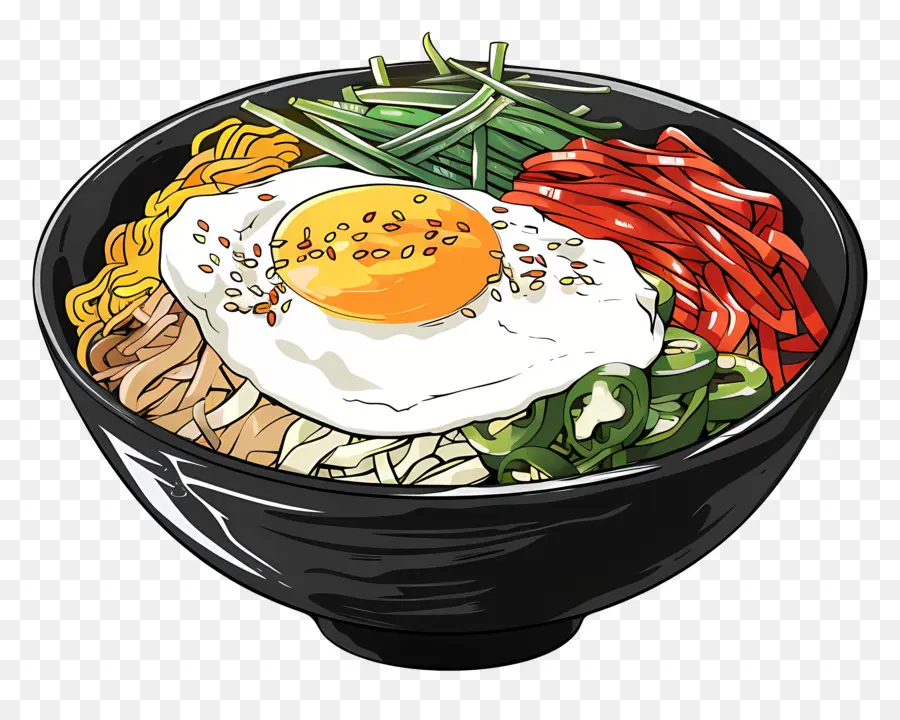 Bibimbap Coréen，Coréen Nouilles PNG