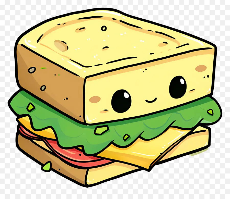 Dessin Animé Sandwich，Mignon De La Nourriture PNG