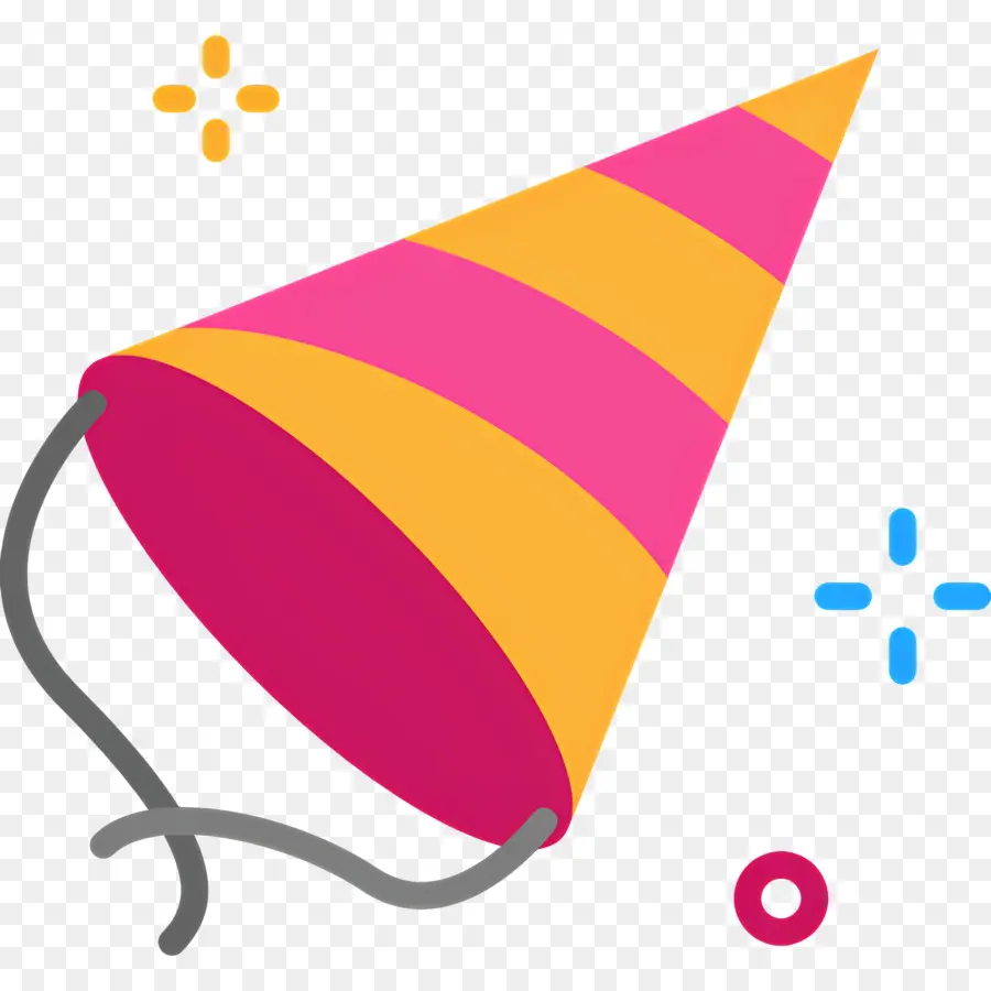 Anniversaire Des Chapeaux，Chapeau Rayé Rose Et Jaune PNG