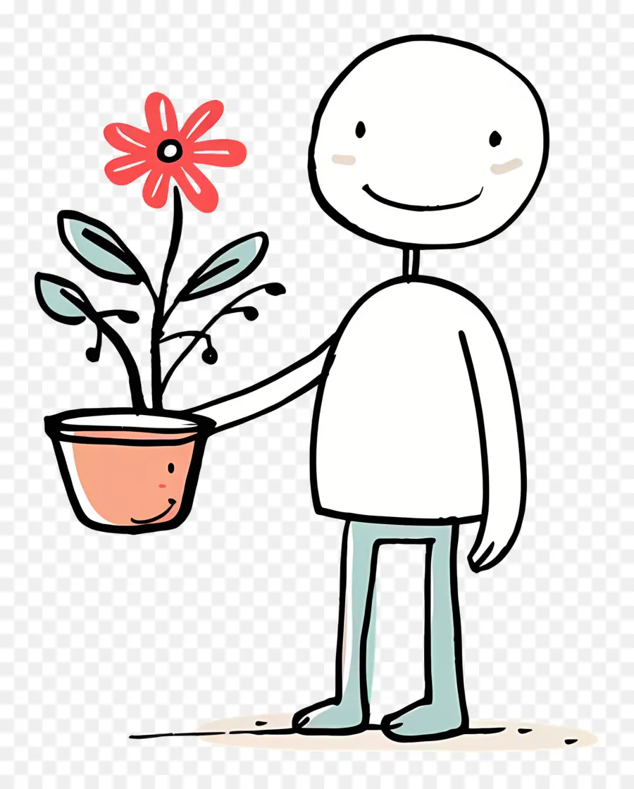 Stickman，Plante En Pot PNG