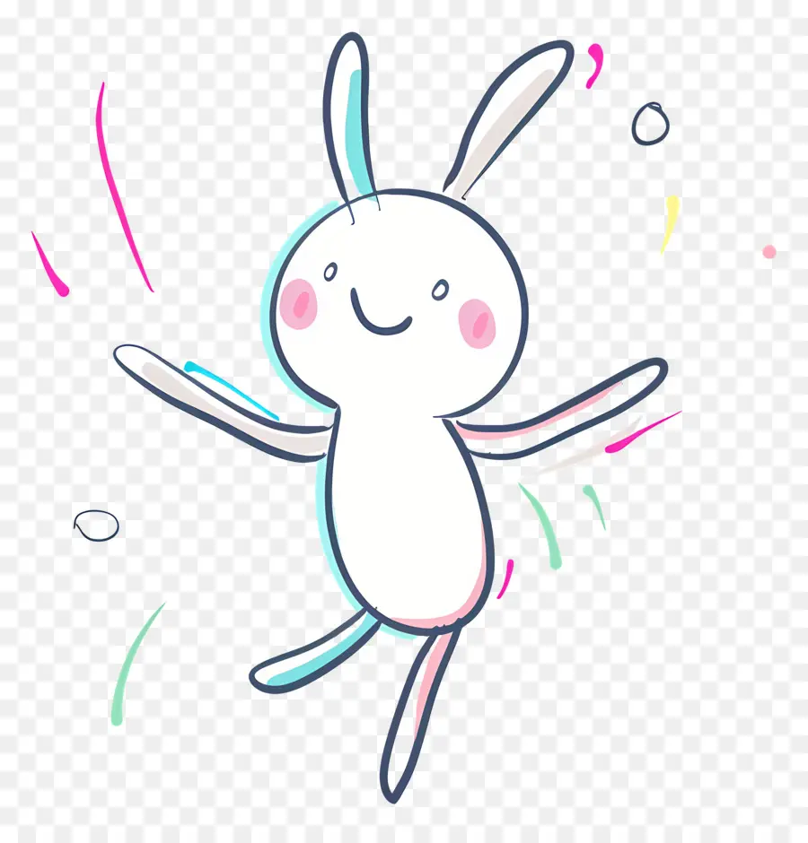 Stickman Dansant，Lapin Blanc PNG