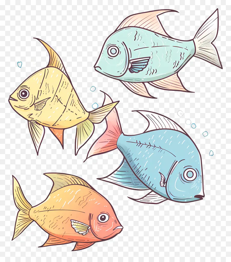 Les Poissons D'aquarium，Poissons Colorés PNG