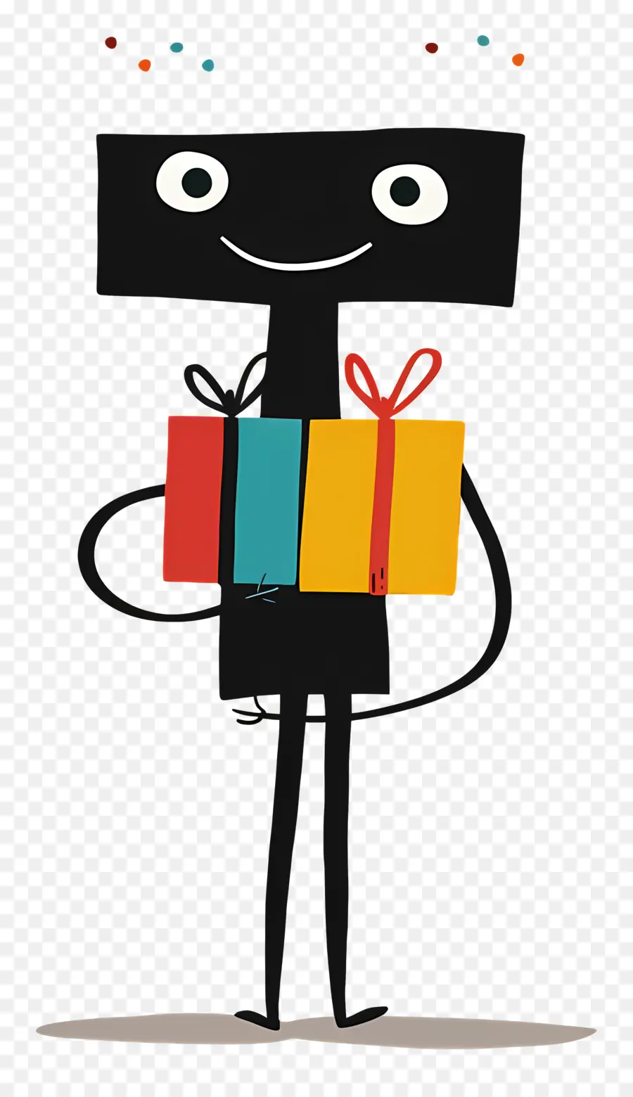 Stickman Avec Des Cadeaux，Personnage De Dessin Animé PNG