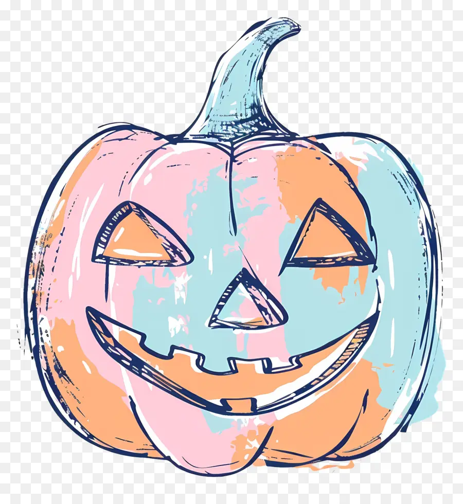 La Citrouille D'halloween，Dessin Animé De Citrouille PNG