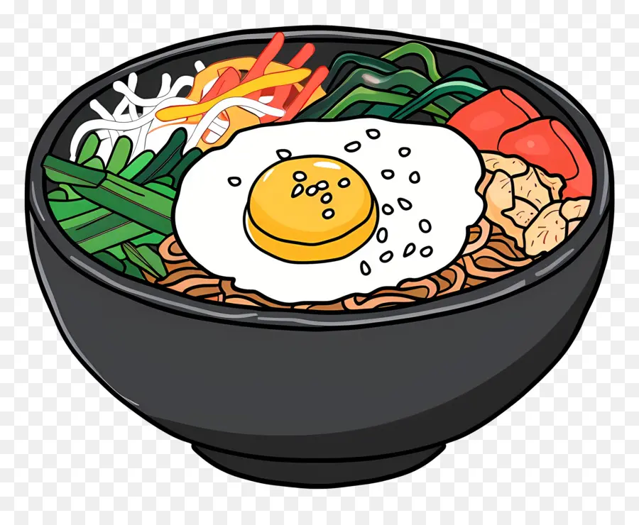 Bibimbap Coréen，Nouilles Ramen PNG