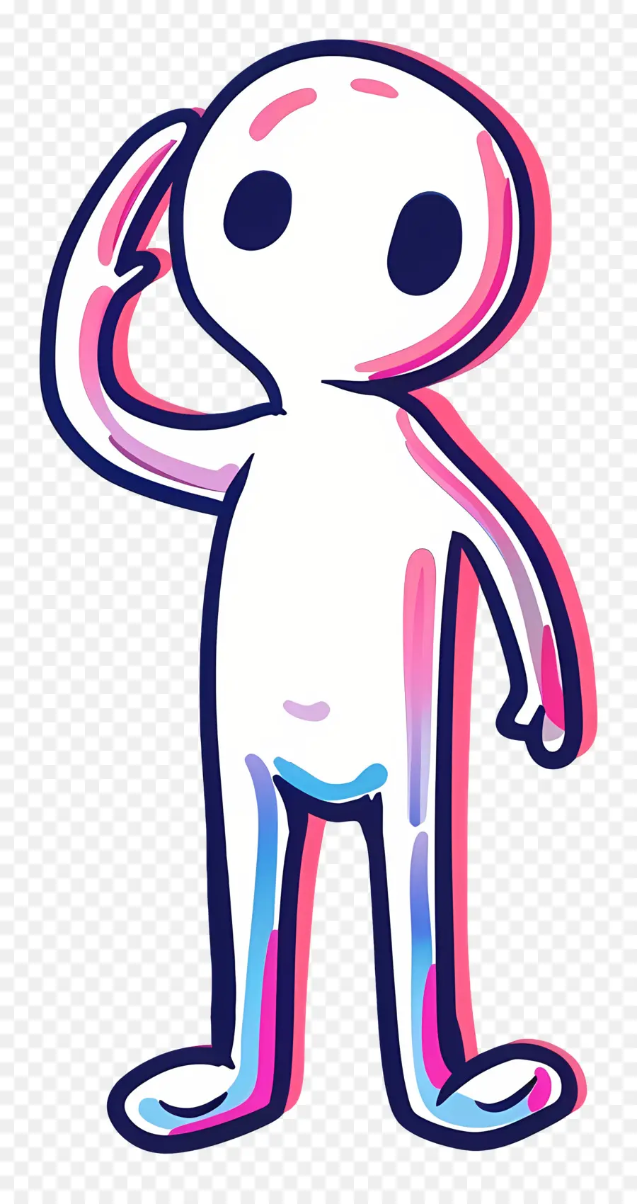 Stickman Saluant，Vieillard PNG