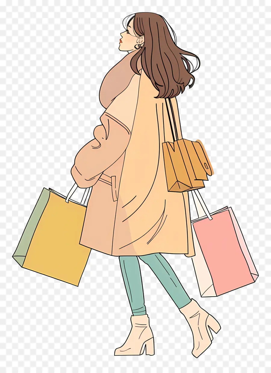 Femme Avec Des Sacs De Shopping，Shopping PNG